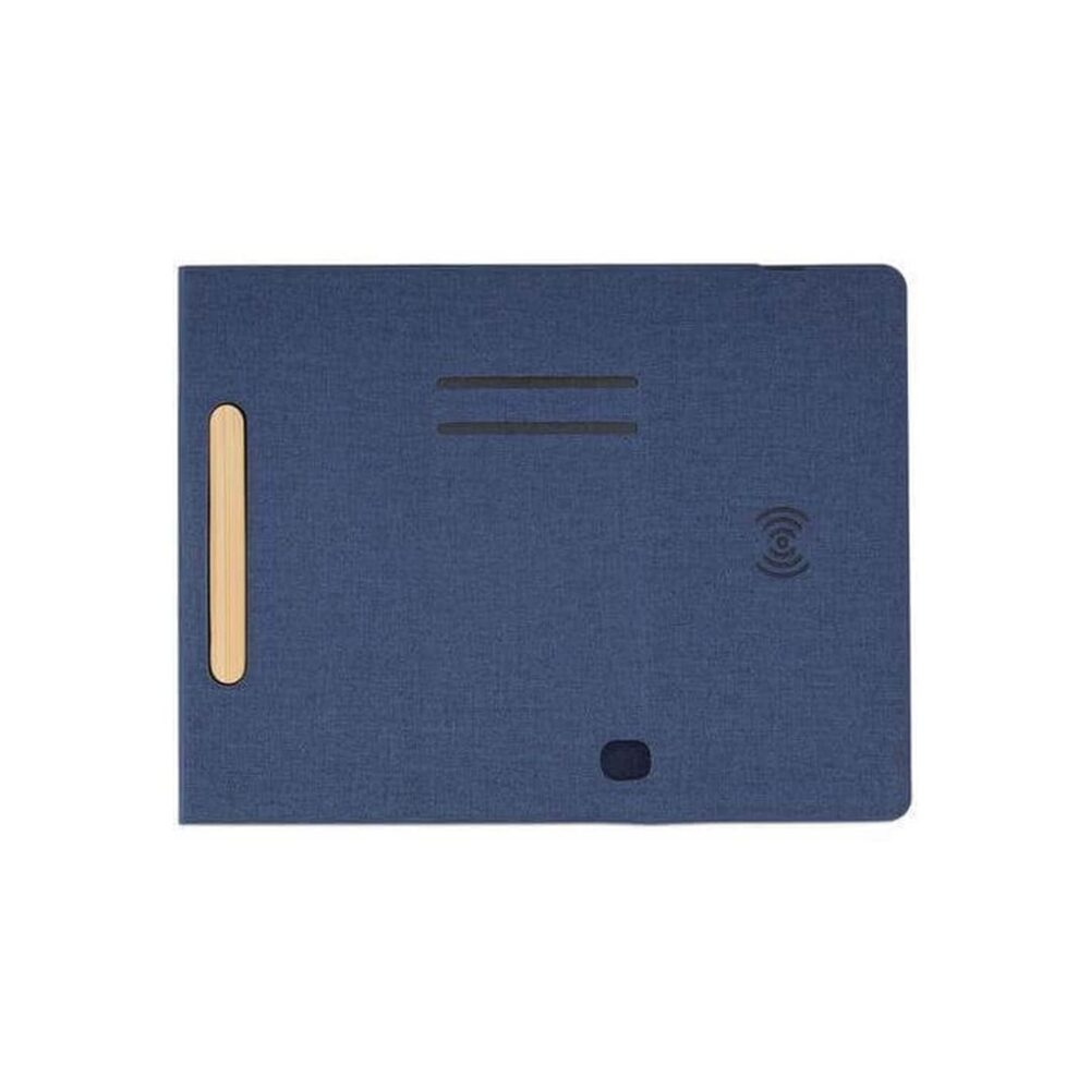BLACE - CHANGE ZERO Recycled PU 15W Wireless Mousepad & Desk Organizer - Navy Blue - Image 7