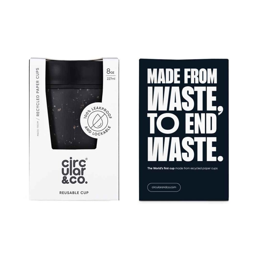 Circular Cup 8oz Grey & Ink - Image 2