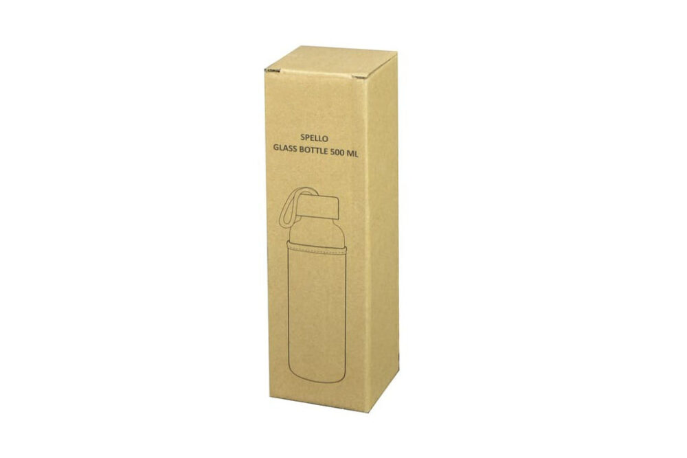 SPELLO - Promotional Glass Bottle with Jute Sleeve - 500ml - Image 2