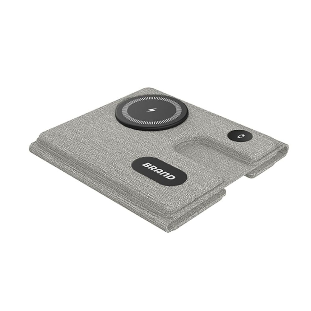 PLANA - CHANGE ZERO Recycled 3-in-1 Wireless Charger Station - Grey - Image 4