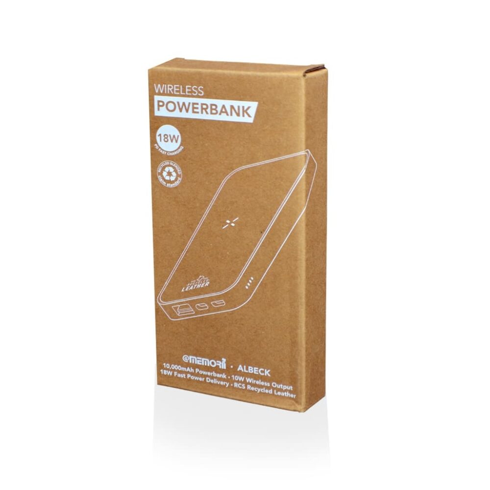 ALBECK - Recycled Leather 10000mAh PD Powerbank - Black - Image 5