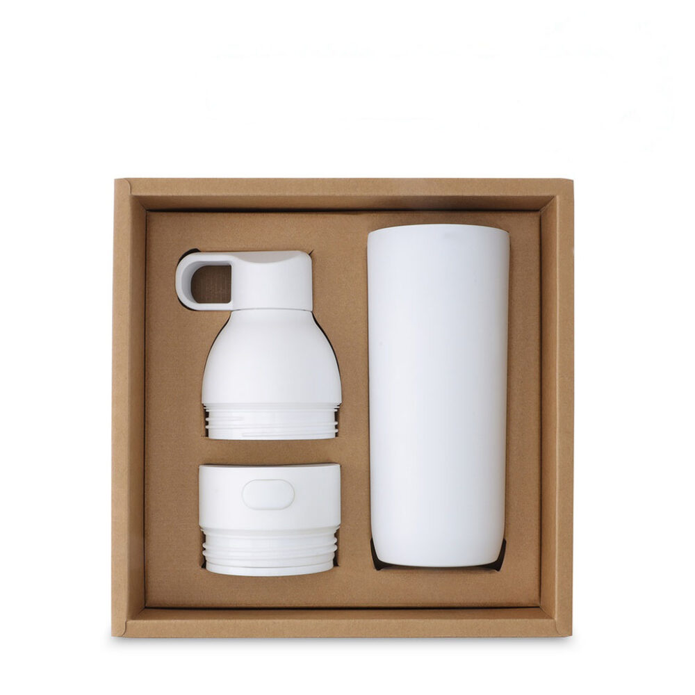 RUVO - CHANGE ZERO 2-in-1 Modular Hydration Gift Set - White